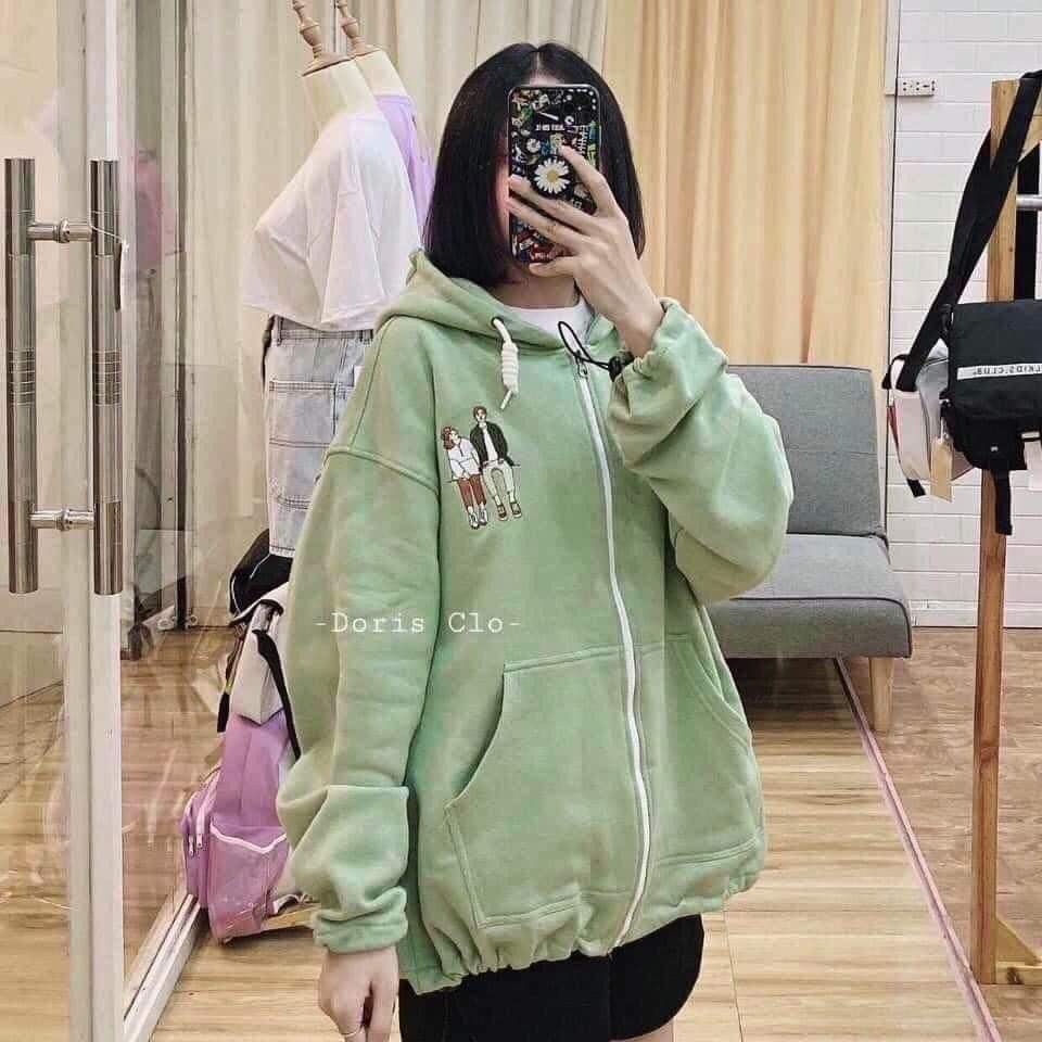 Áo khoác nỉ in hình 2 người HSU1120