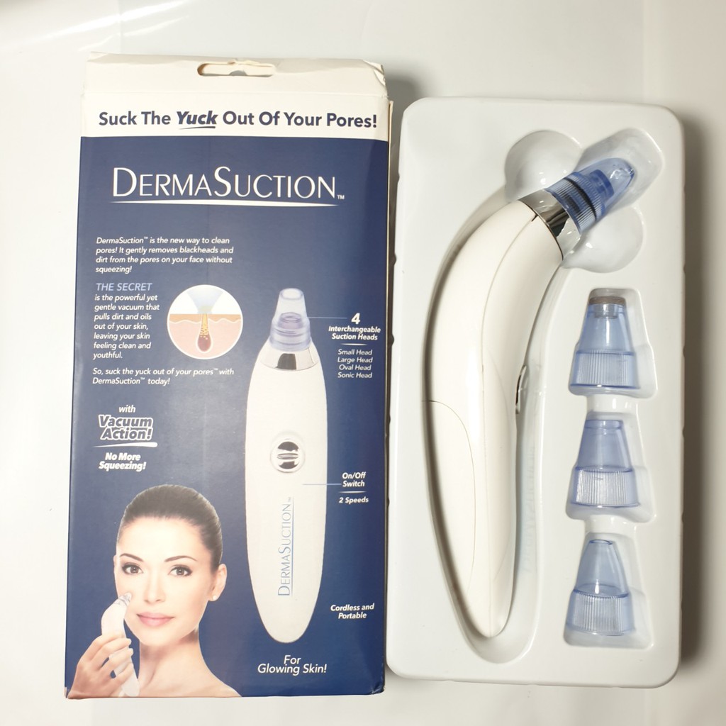 Máy hút mụn đầu đen cầm tay mini 4 đầu tiện dụng Derma Suction thế hệ mới