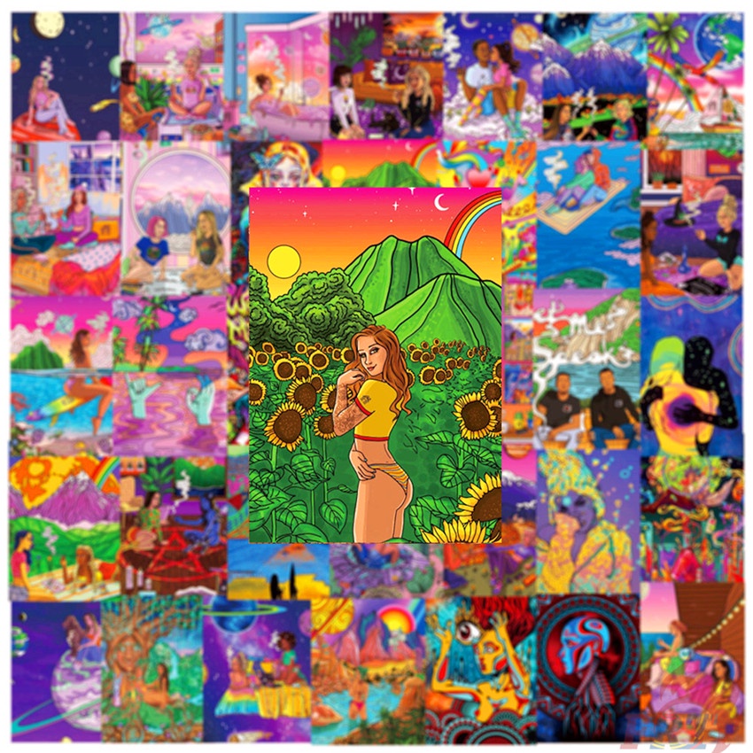 ❉ Meditation Graffiti Art Series 01 Colorful Stickers ❉ 50Pcs/Set DIY Fashion Decals Doodle Stickers