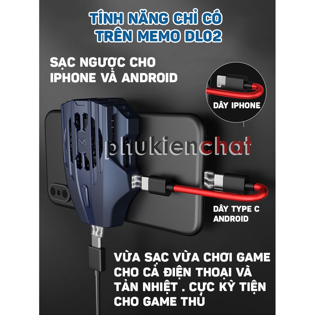 Tản nhiệt điện thoại MEMO DL02 sò lạnh điện thoại siêu lạnh bảo hành 1 tháng phụ kiện điện thoại Minado store