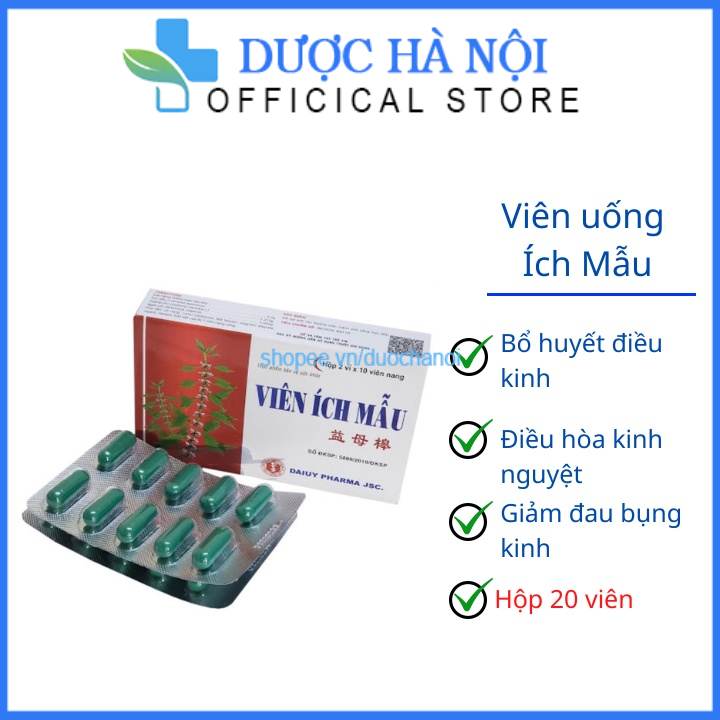 Combo 5 hộp Viên uống Ích Mẫu bổ huyết , điều kinh đẹp da – Hộp 20 viên