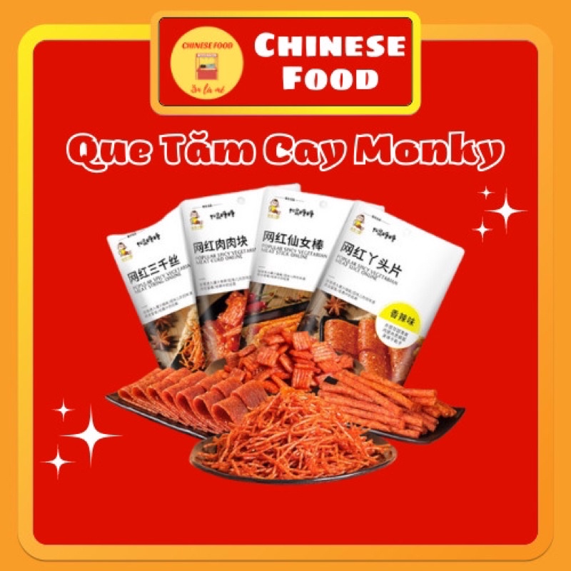 Que Cay Monky Nhiều Vị Đồ Ăn Vặt Tăm Cay Trung Quốc