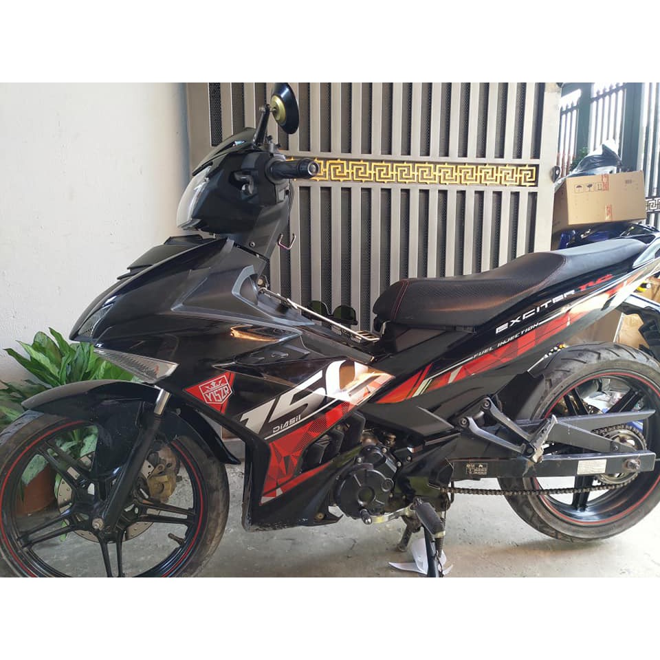 Tem Exciter 150. Tem Y15ZR - 2019, đen đỏ, chữ Exciter. Chỉnh sửa theo yêu cầu. Sắc nét, bền màu, chống nước