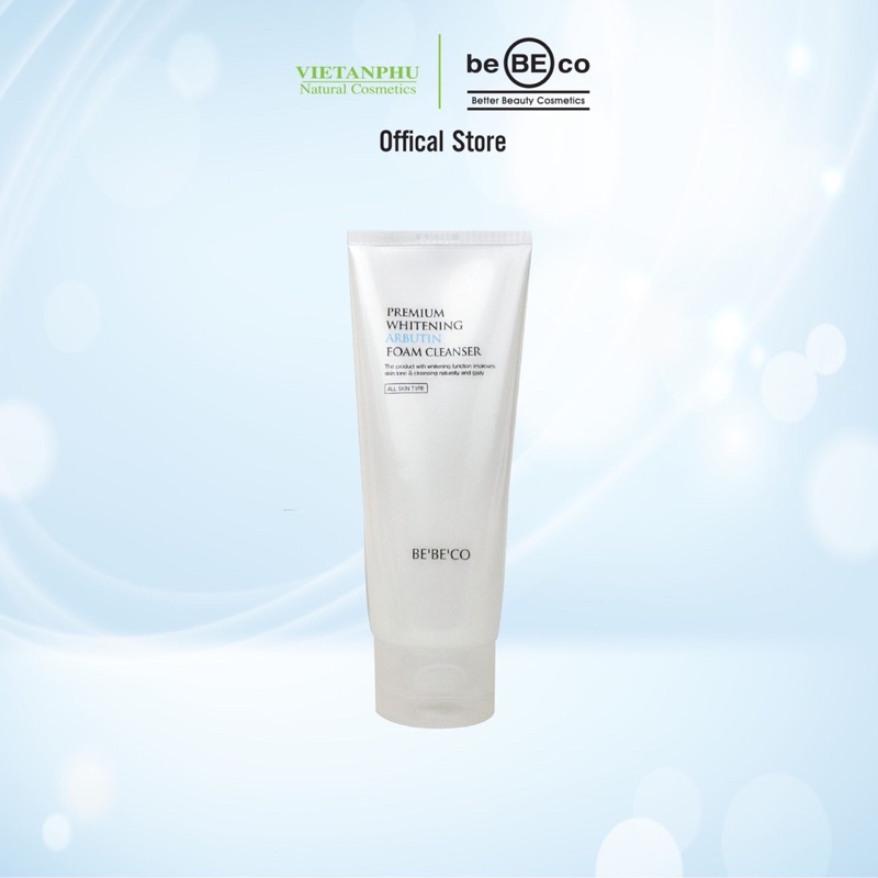 Sữa rửa mặt trắng da BEBECO Premium Whitening Arbutin Foam Cleanser 150ml thumbnail