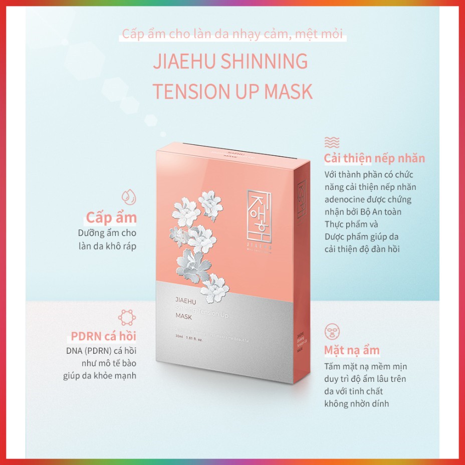 Mặt nạ cấp ẩm Jiaehu hộp 10 miếng (JIAEHU SHINING TENSION UP MASK) PICKO