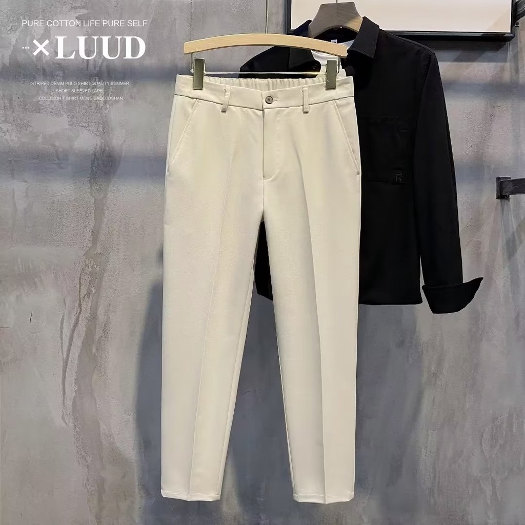 Phong Cách Nhật Bản ​Quần Tây Ống Rộng Màu Trơn Thời Trang Cho Nam Giới Size M-3XL