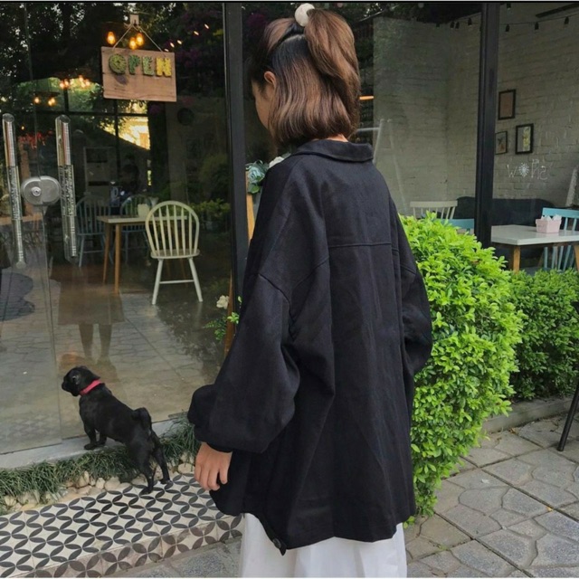 Áo Khoác Kaki Simple Unisex (Đen/Tan/hồng/xanh) Ulzzang