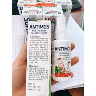 Dung dịch Xịt đuổi muỗi Antimos cho bé - Tinh dầu bạc hà