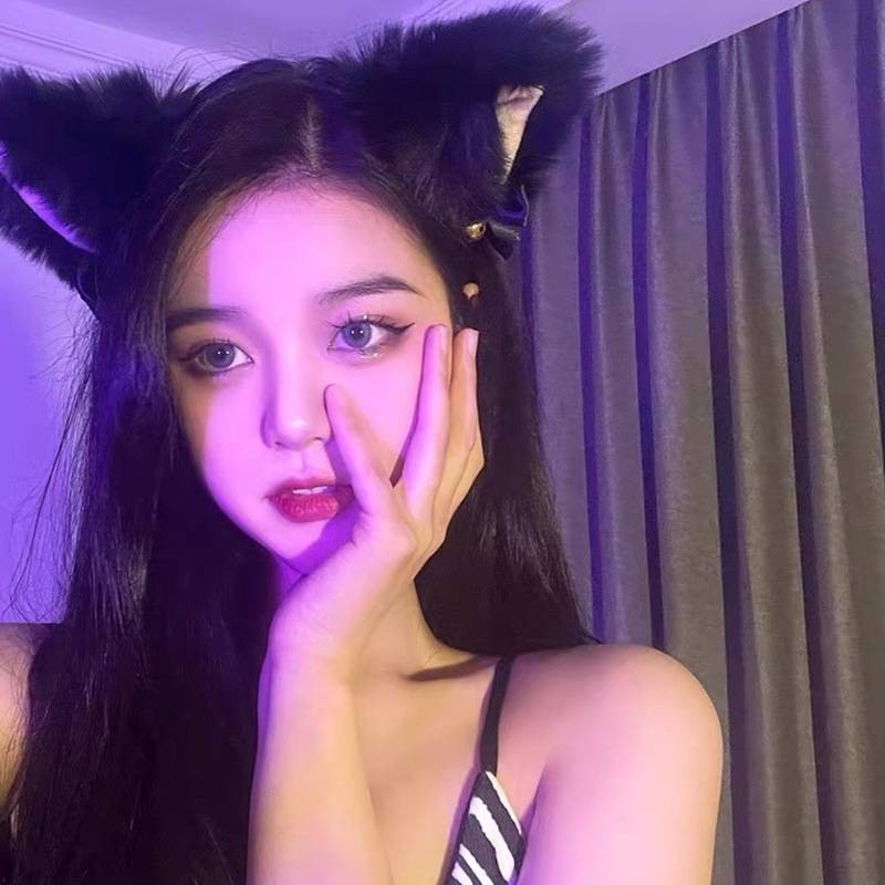 Cài tóc hình tai mèo hồ ly bằng lông nhung làm dùng làm trang phục cosplay lễ halloween