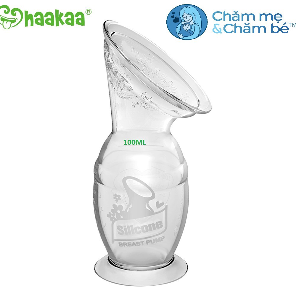 (CHÍNH HÃNG) CỐC HÚT SỮA SILICONE BẰNG TAY HAAKAA  GEN 2 100ML, 150ML