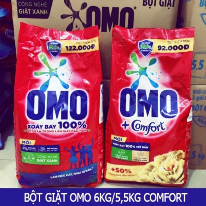 BỘT GIẶT OMO 6Kg hoặc OMO COMFOR 5,5 KG🥳 HƯƠNG THƠM NGẤT NGÂY👈