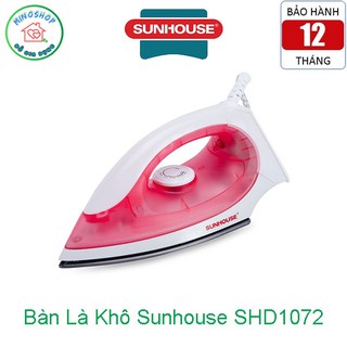 Bàn Là Khô Chính Hiệu Sunhouse SHD1072 Hồng, Bàn Là Ủi Cầm Tay - Bảo Hành Chính Hãng