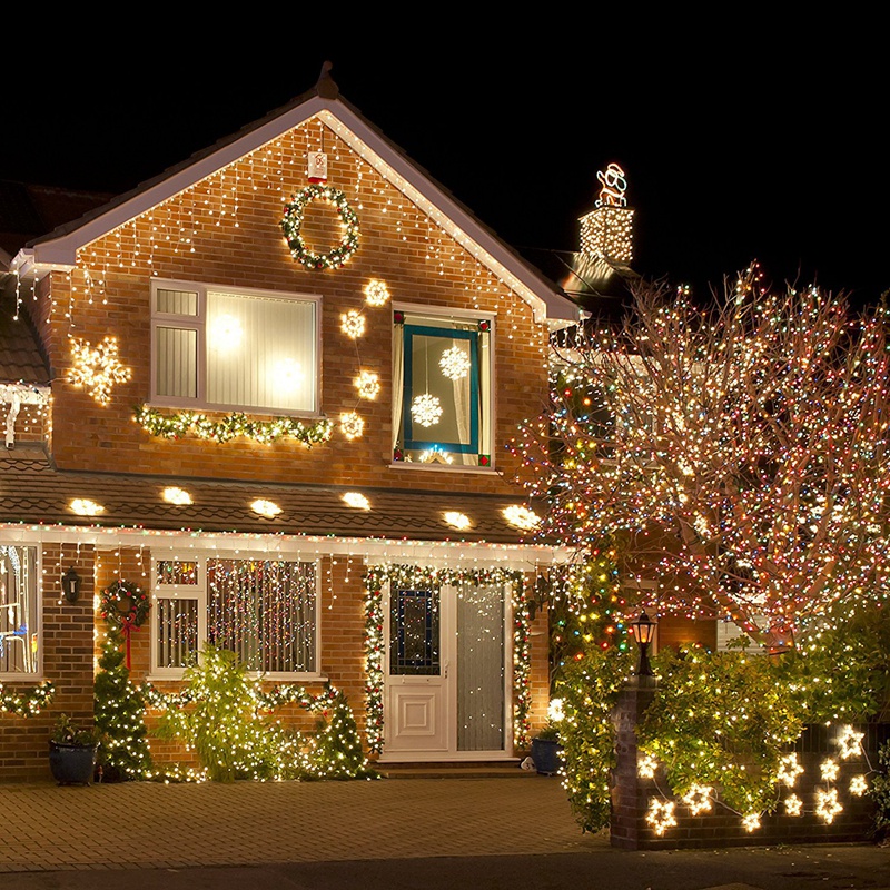 Dây đèn LED trang trí phòng ngủ, đèn led trang trí cây thông noel giáng sinh 8m không nháy màu vàng đẹp lấp lánh