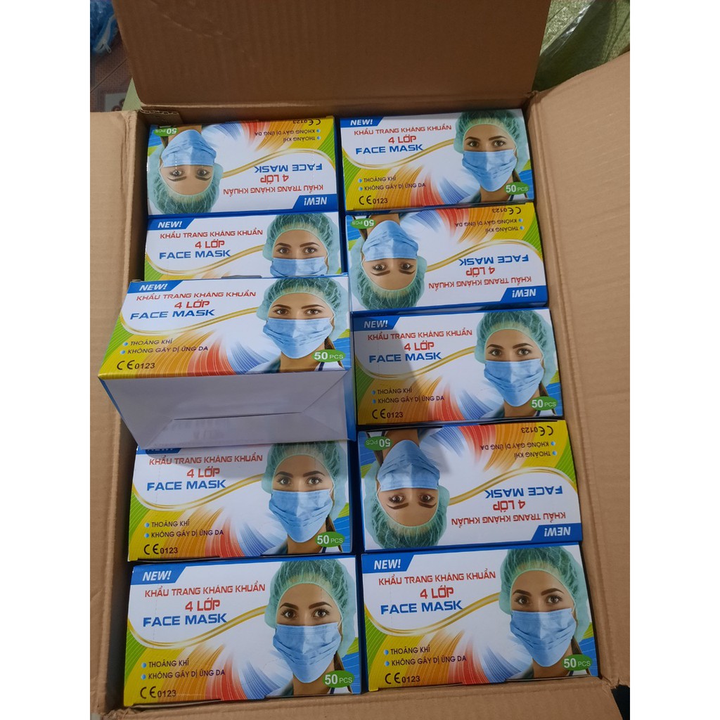 Khẩu trang 4 lớp face mask (hộp 50 cái)