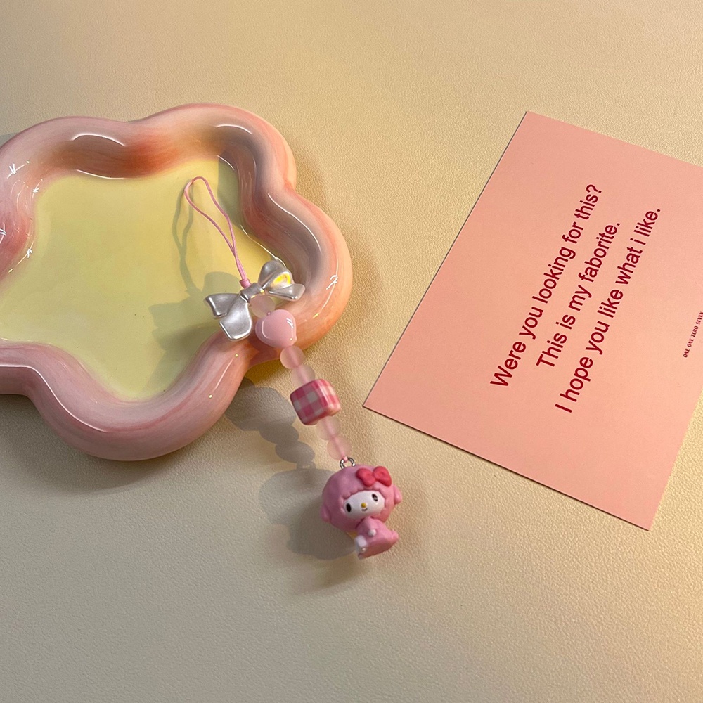 Móc Khóa Điện Thoại Hình Cừu Hồng Dễ Thương Diy