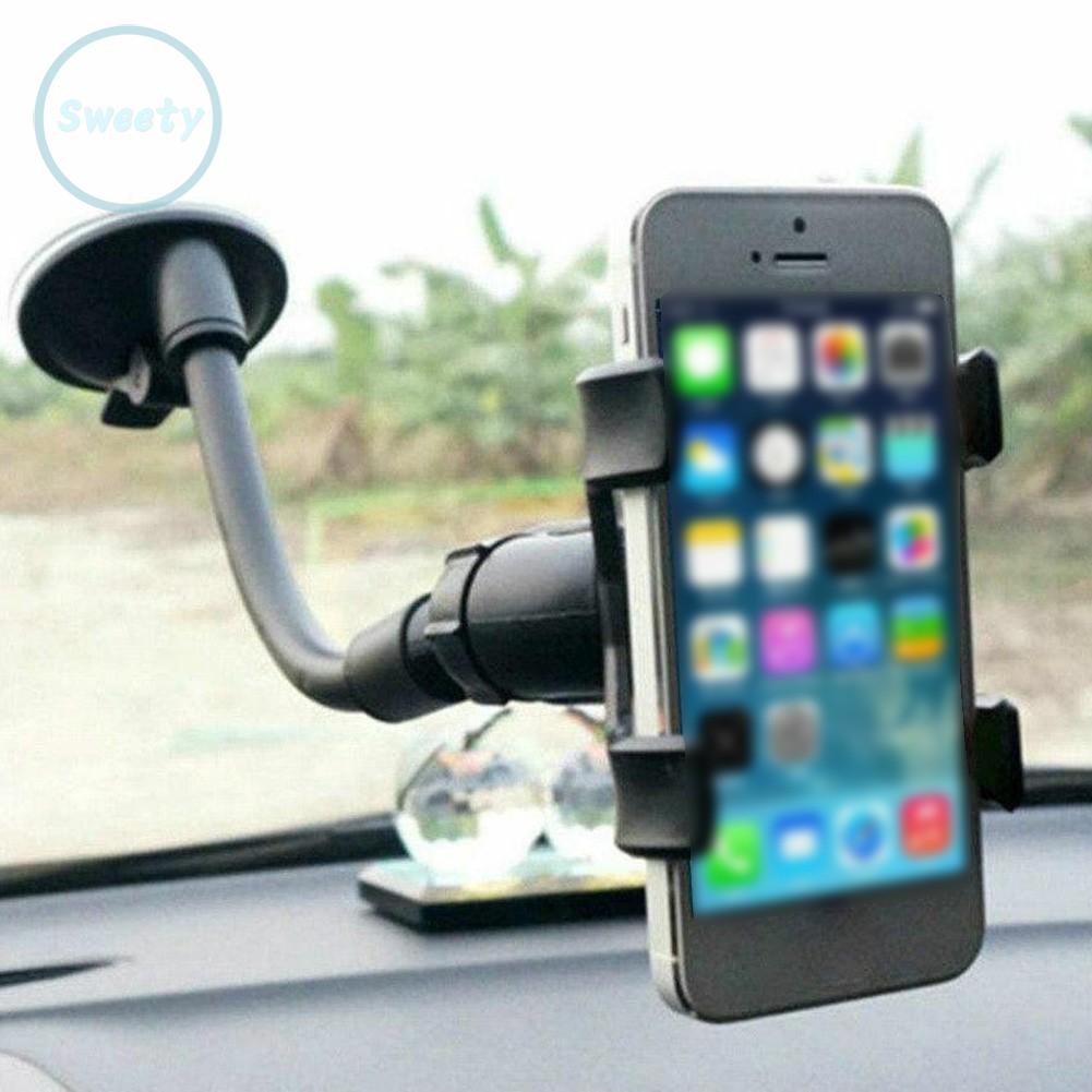 Car Windshield Mount 1PC 360° Adjustable Black Cell Phones Dashboard GPS