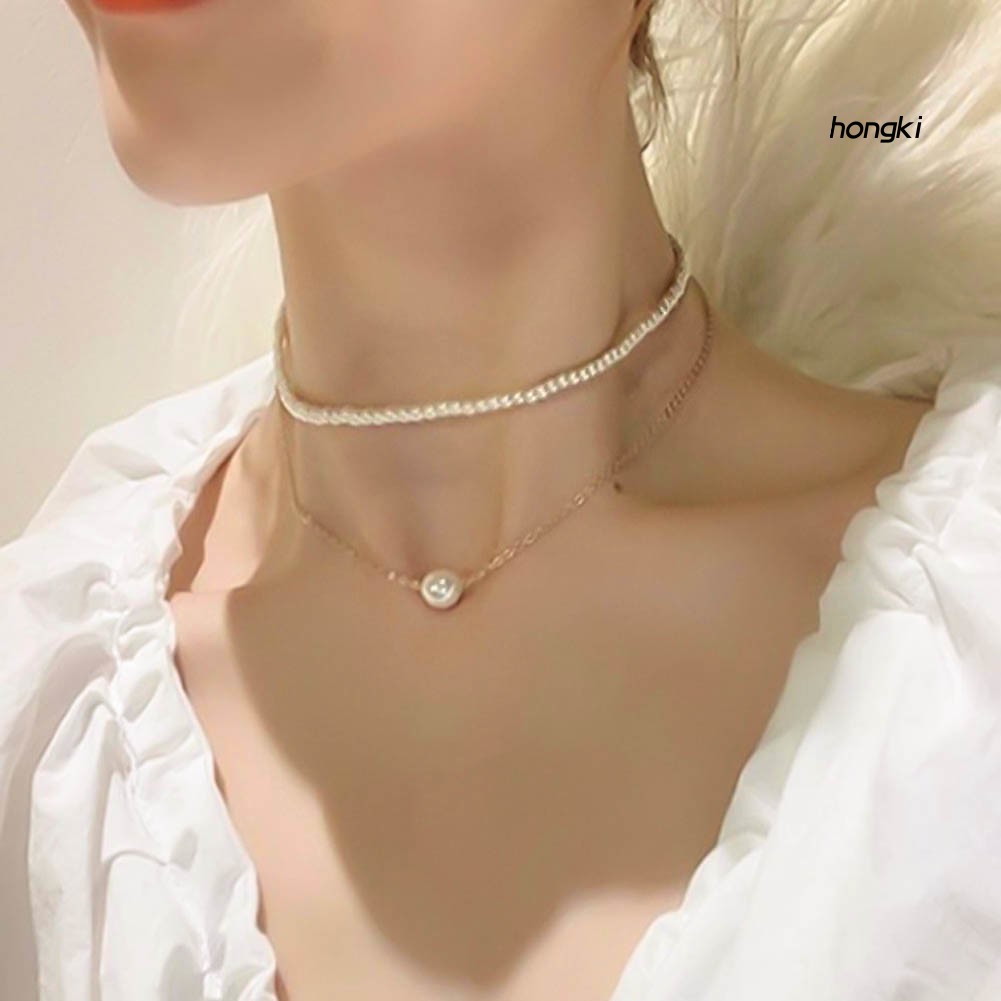 vòng cổ Hợp Kim Đính Ngọc Trai Giả Xinh Xắn