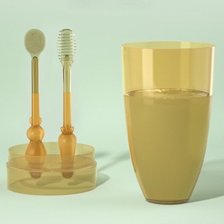 Bàn chải đánh răng silicon cho bé full bộ 3 sản phẩm gạc rơ lưỡi và matxa nướu an toàn tiện ích JIMADO S070