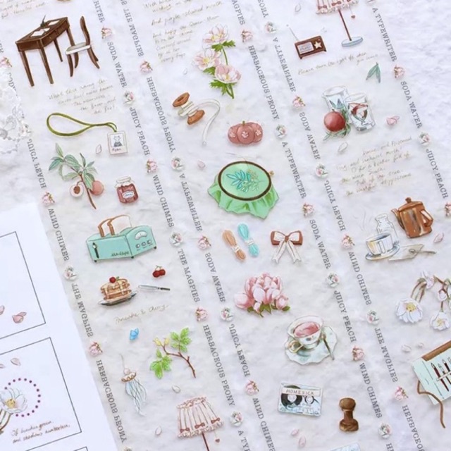 (Chu kỳ) Băng dính trang trí PET tape hoạ tiết đời sống thường nhật MOODTAPE