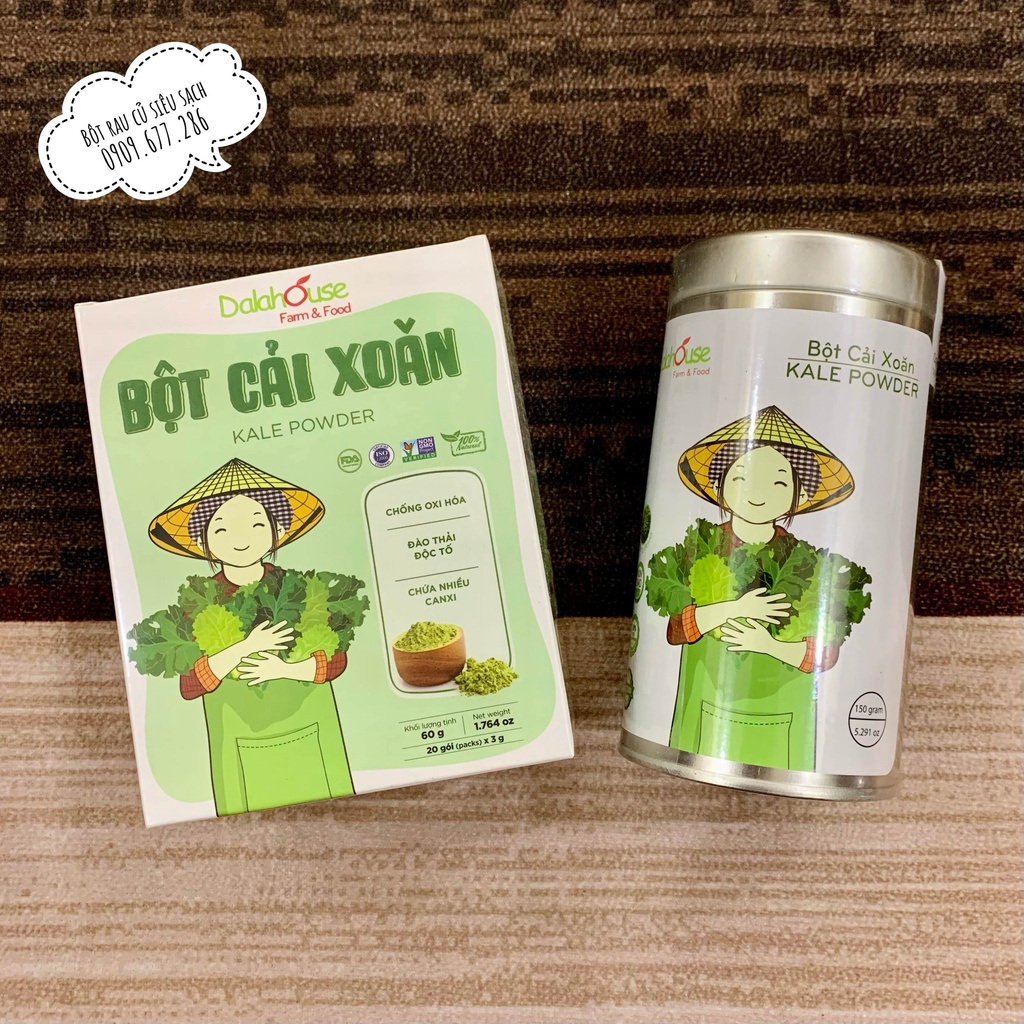 Bột CẢI XOĂN (cải Kale) nguyên chất sấy lạnh DalaHouse