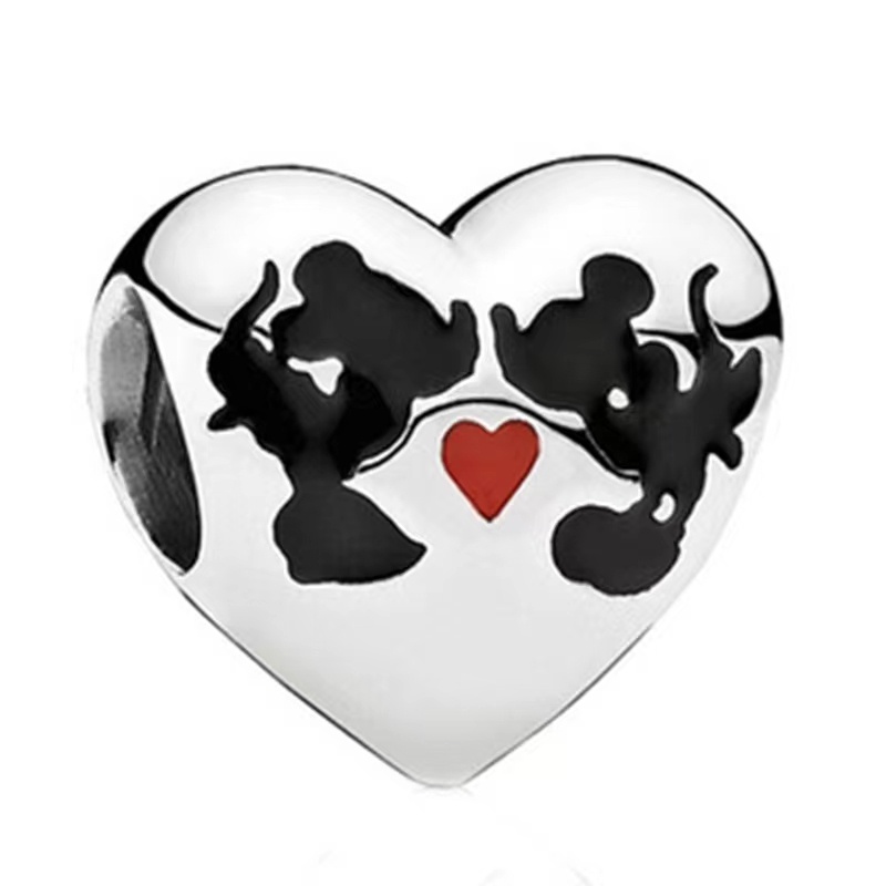 DISNEY Mặt Dây Chuyền Mạ Bạc 925 Hình Chuột Mickey Minnie Đáng Yêu Charms