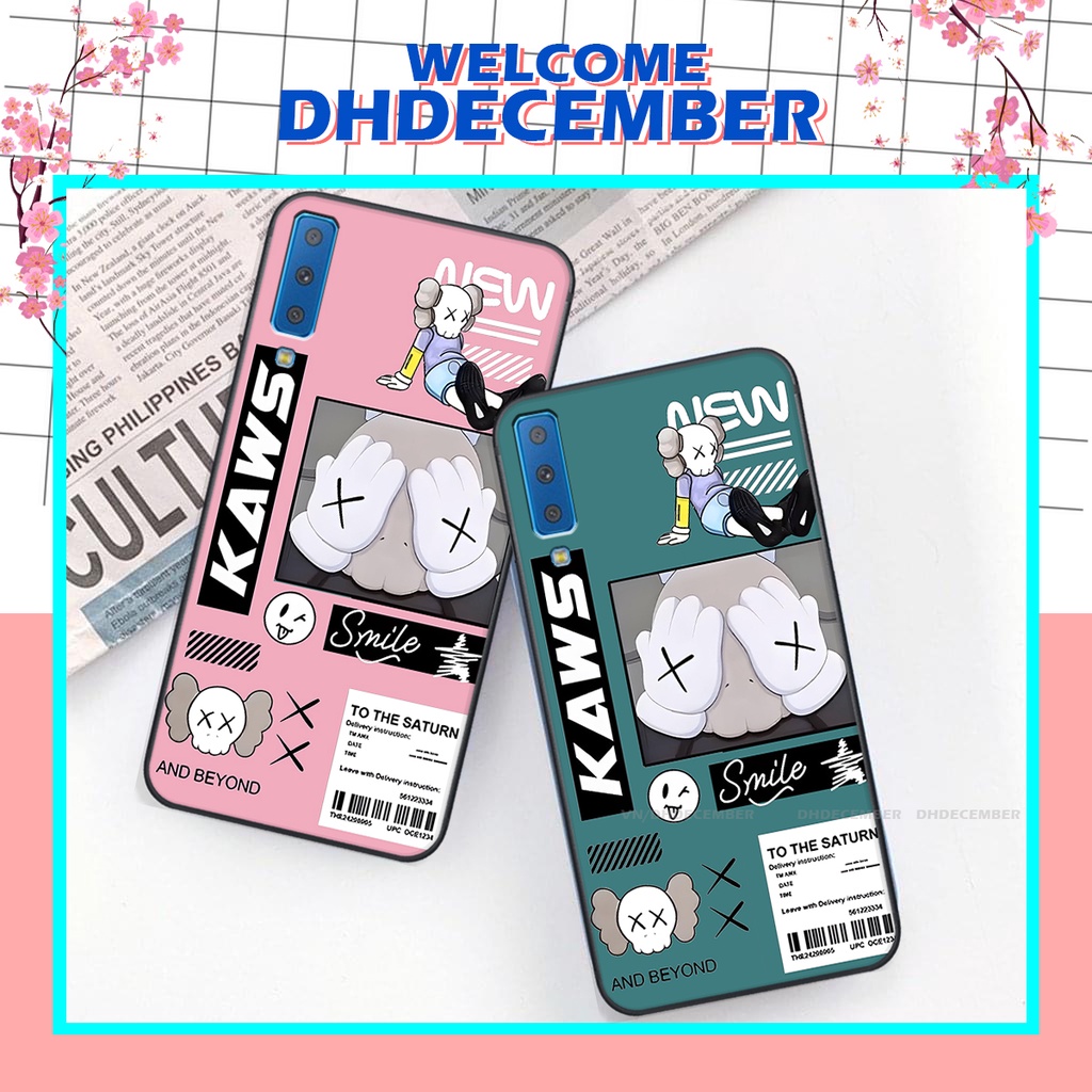 Ốp lưng Samsung Galaxy A7 2018 in hình gấu K@ws, gấu nâu, dor@emon RẺ- ĐẸP- BỀN