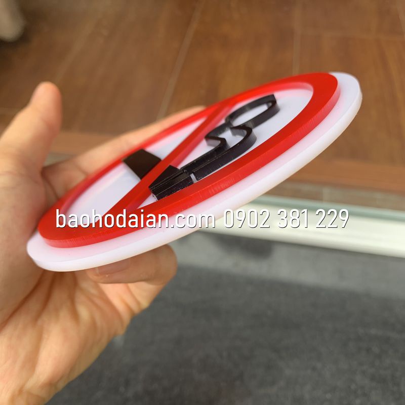 Bảng mica cấm hút thuốc hình tròn D=12cm
