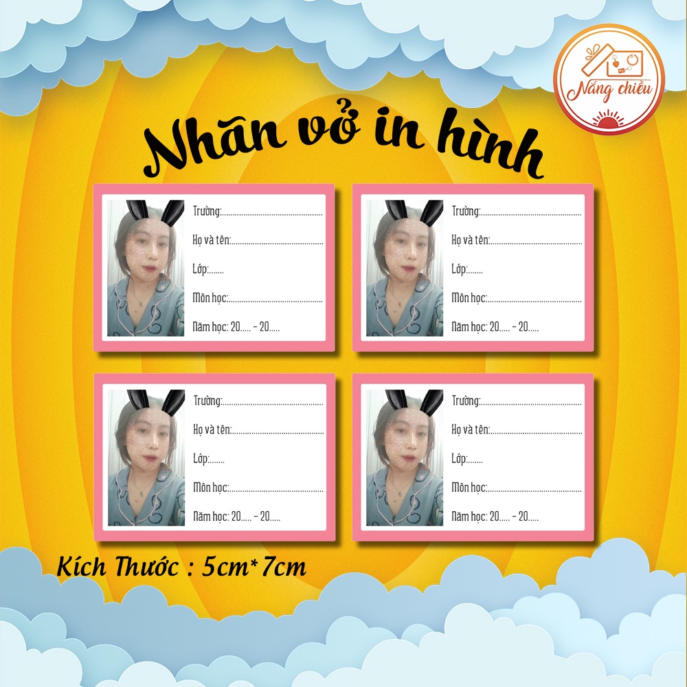 Nhãn vở cho con yêu đến trường, Nhãn dán in theo yêu cầu, dụng cụ học tập đáng yêu