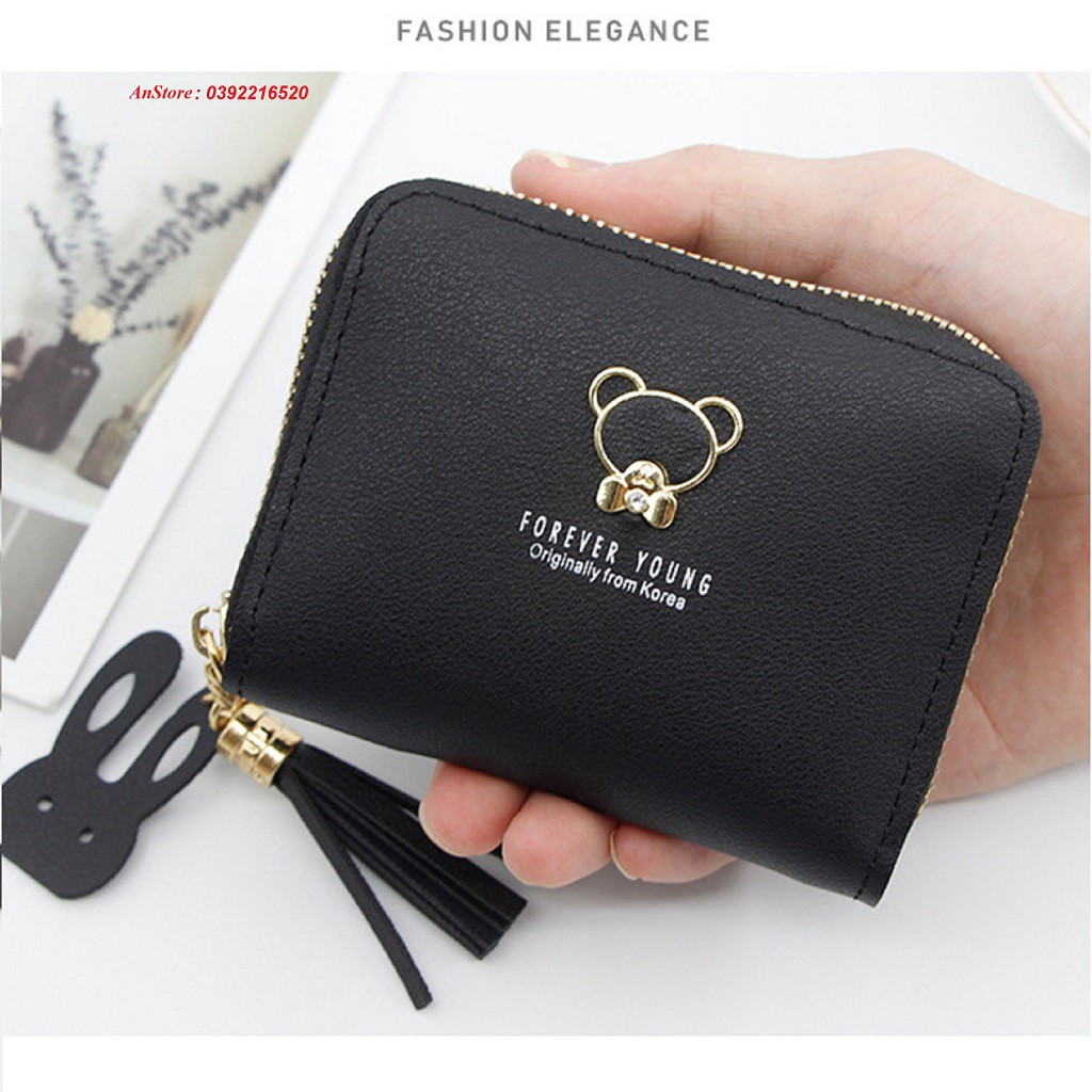 Bóp Da Nữ Thời Trang Cao Cấp Nhiều Màu Cute Siêu Cấp, Ví Nữ Mini Phong Cách Hàn Quốc, 1 Dây Khóa Nhỏ Gọn Tiện Dụng LV001
