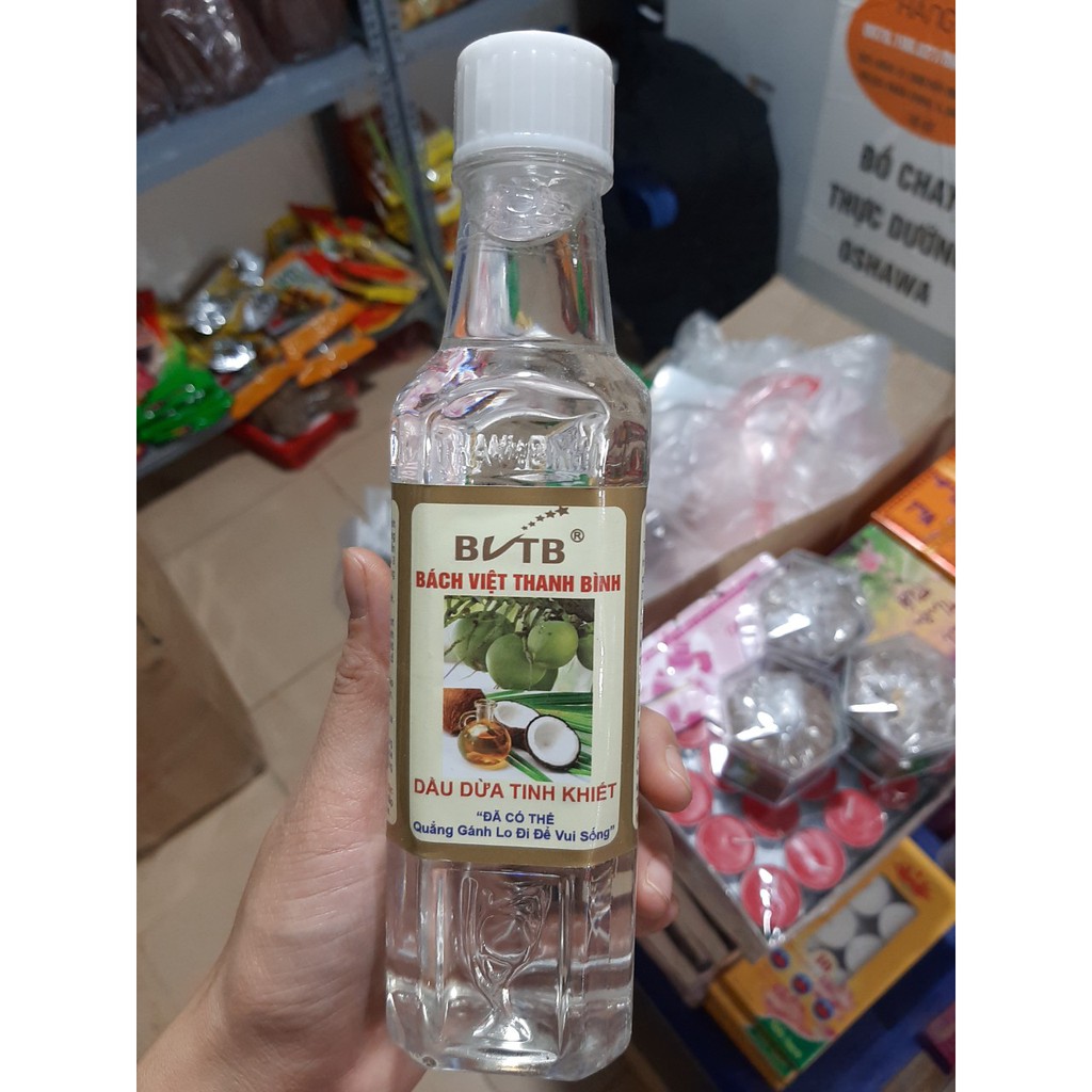 DẦU DỪA TINH KHIẾT BÁCH VIỆT THANH BÌNH 400ml( kèm sách hướng dẫn sử dụng)