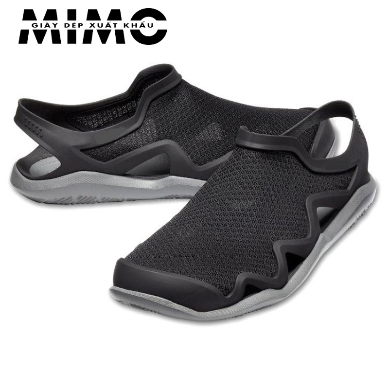 Sandal nam Swiftwater Mesh Wave, giày vải lười màu đen, giày đi bộ, thể dục êm mềm nhẹ, bền đẹp