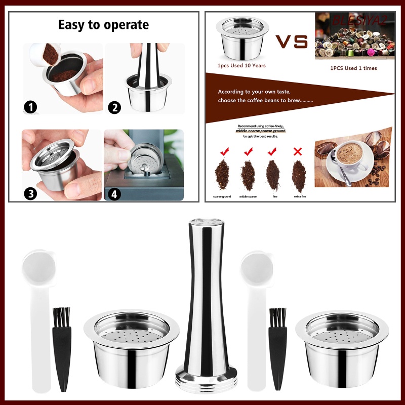 [BLESIYA2]Refillable Coffee Capsules Pod Filter For ALDI / Expressi / K FEE 3Pcs Set