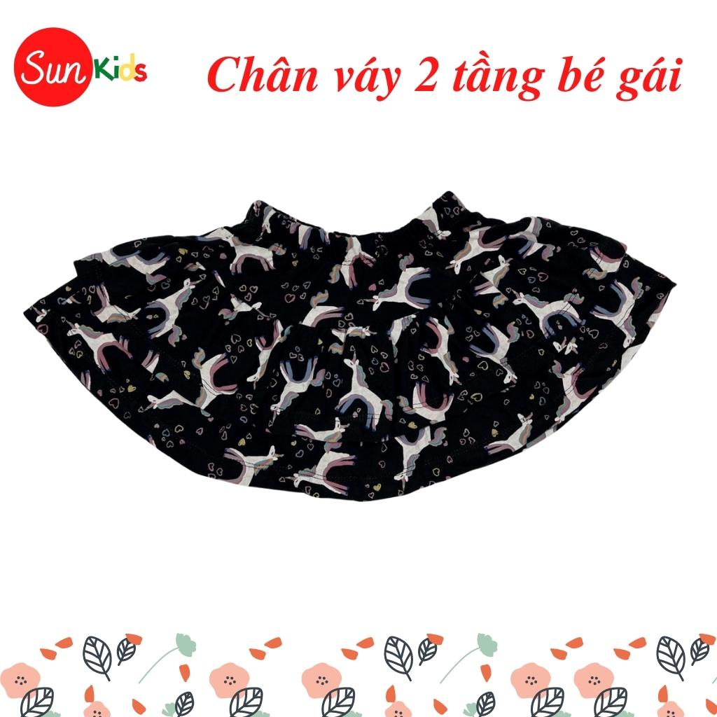 Chân váy cho bé, đầm bé gái 2 tầng, chất cotton, có quần đùi trong, size 6-10 - SUNKIDS