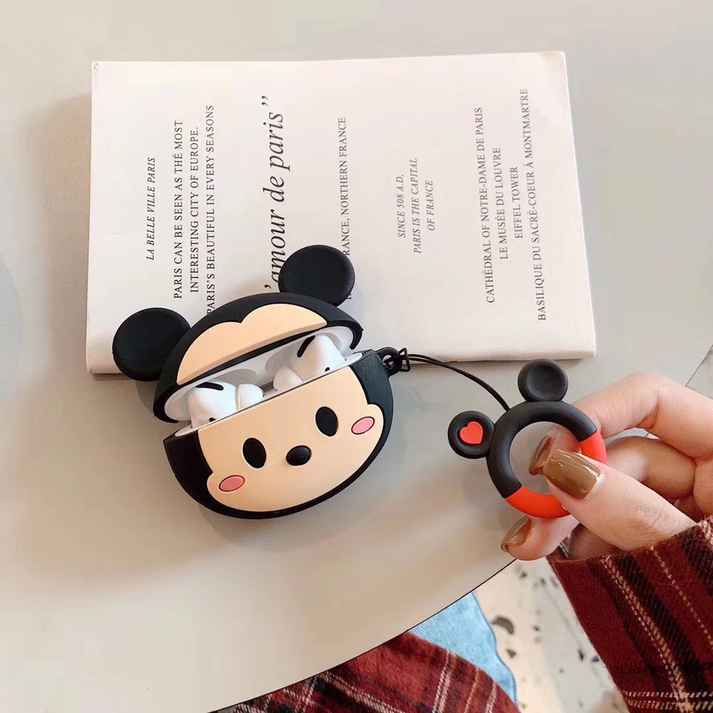 Vỏ silicon bọc bảo vệ tai nghe bluetooth AirPods 1/2/3 hình Mickey Minnie dễ thương