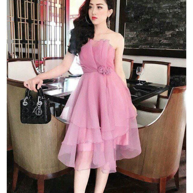 Đầm công chúa cúp ngực dự tiệc ảnh thật