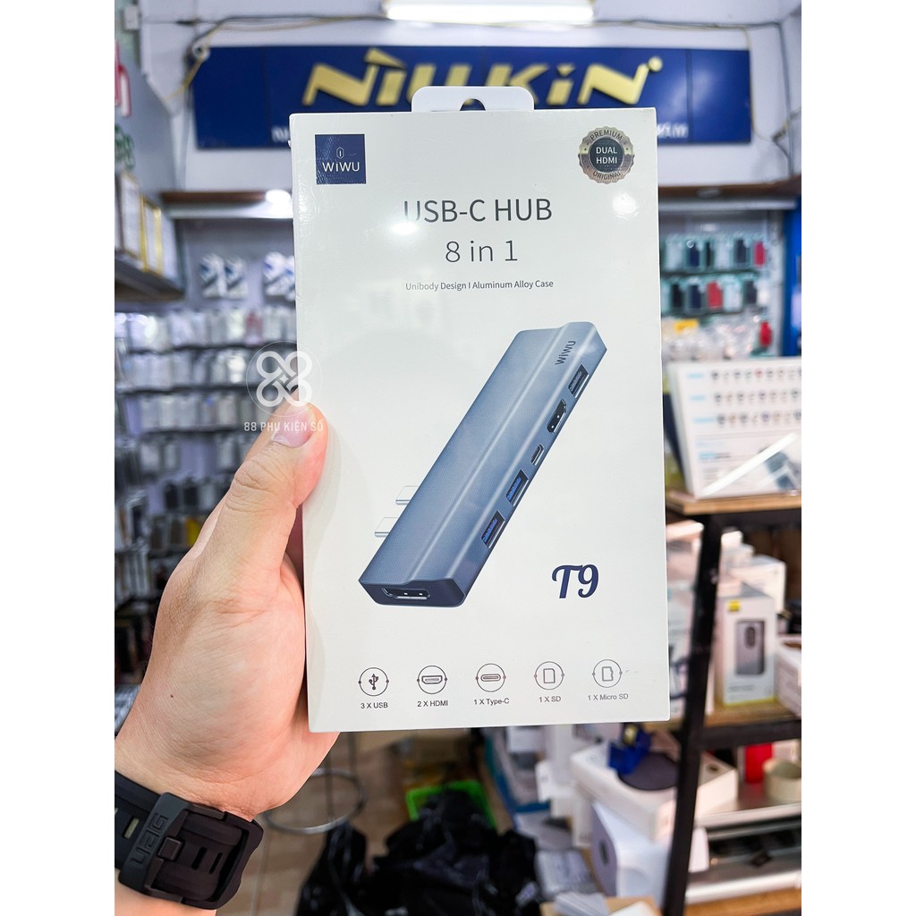 Hub chuyển đổi đa năng Wiwu T9 8in1 NEW Chính Hãng