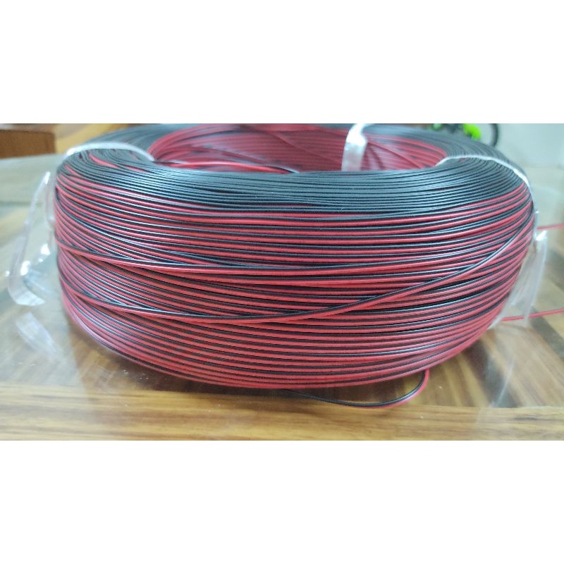 Dây điện đôi đỏ đen cuộn 100% dây đồng 2 pin 26 AWG vỏ PVC 1M