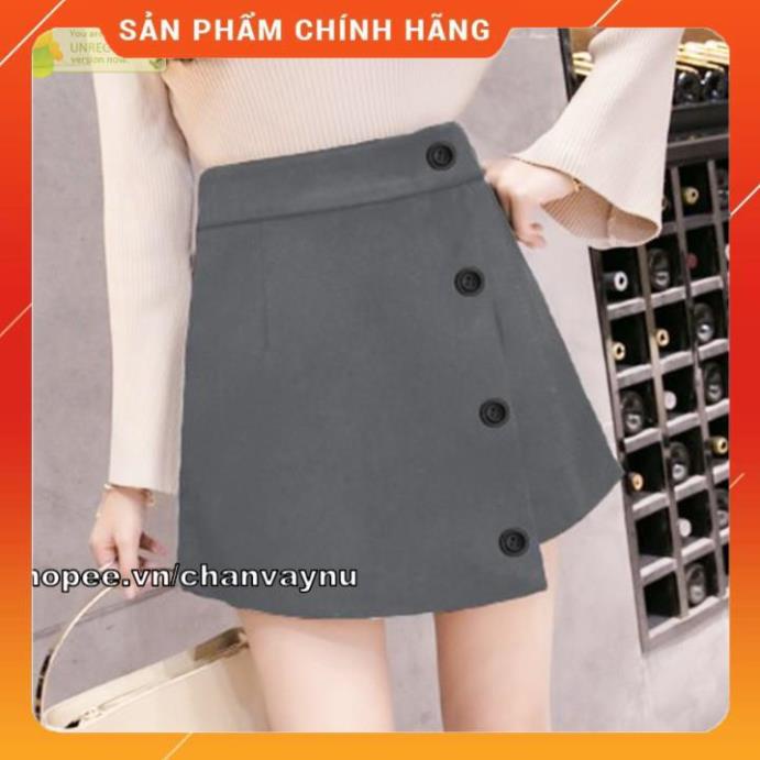 Shop Quần giả Váy vạt xéo 4 nút Xám VXN MT276 .