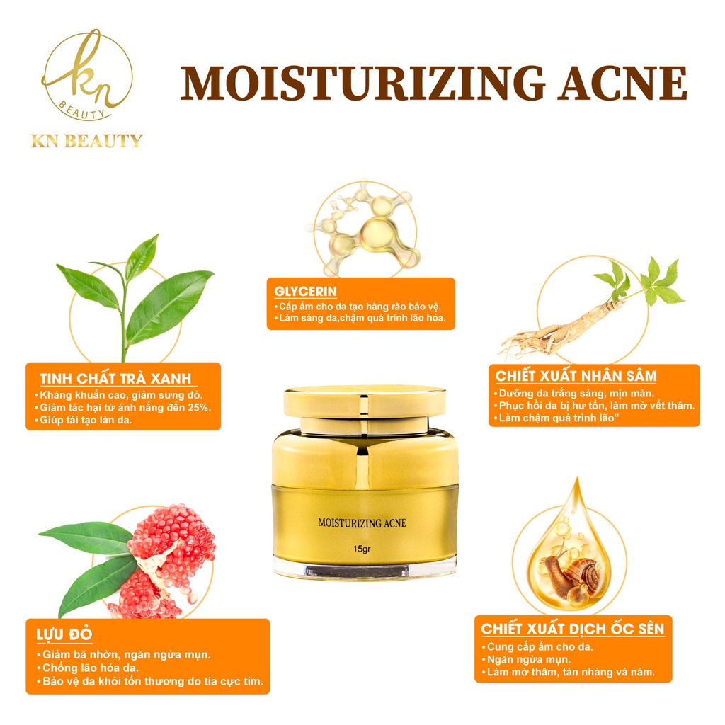 Kem Dưỡng Trắng Ngừa Mụn KN Beauty Acne-White Skin Multifunctional Cream 15g