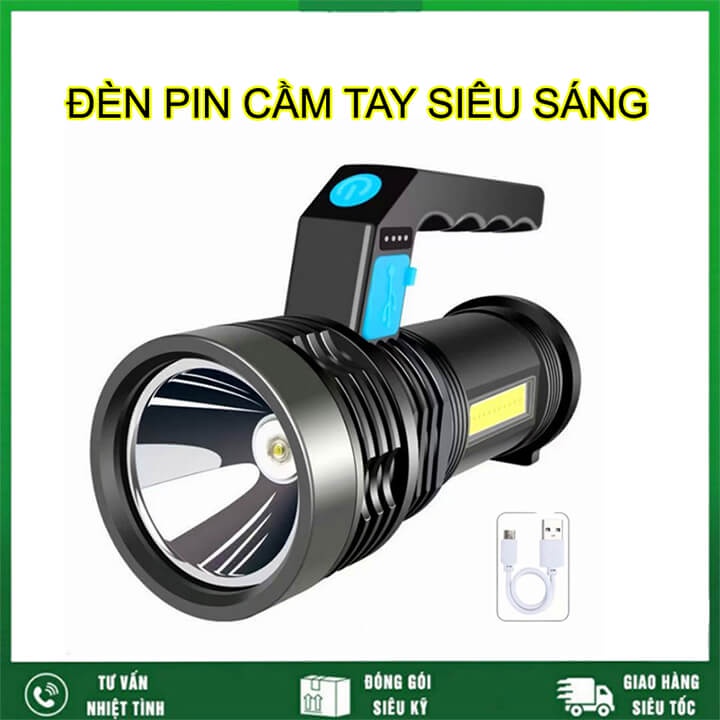 Đèn pin cầm tay siêu sáng X501A 4 chế độ sáng cổng sạc micro tiện dụng