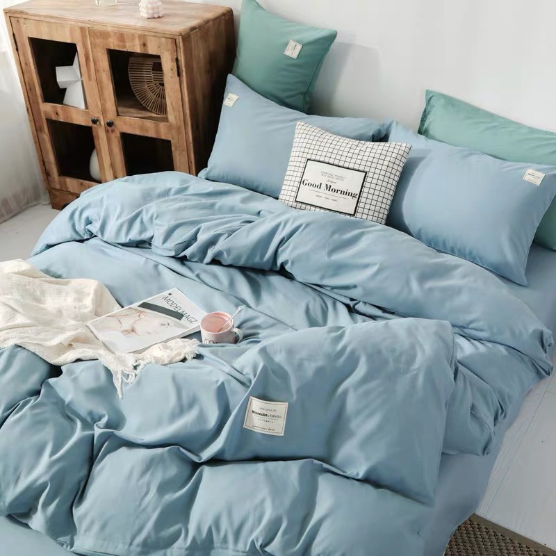 Bộ Chăn Ga Gối Cotton Tici Chăn Lót Bông Thông Minh Lồng Được Ruột HIN BEDDING Cao Cấp, Chăn Ga Cotton Đũi Dùng 4 Mùa