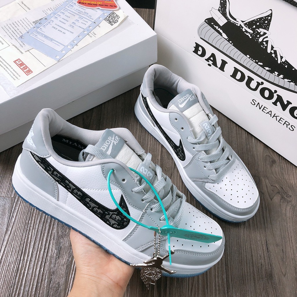 JD dior thấp cổ [TẶNG MÓC KHÓA - FULL BOX] giày thể thao nam nữ tăng chiều cao jd dior thấp cổ bản chuẩn trung