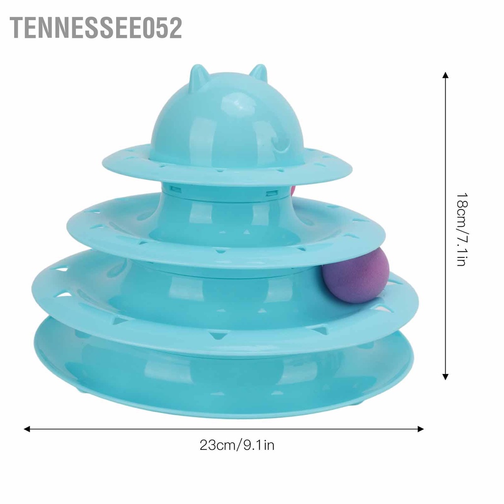 Tennessee052 Đồ chơi con mèo lăn 3 tầng Tháp tương tác đồ cho trong nhà