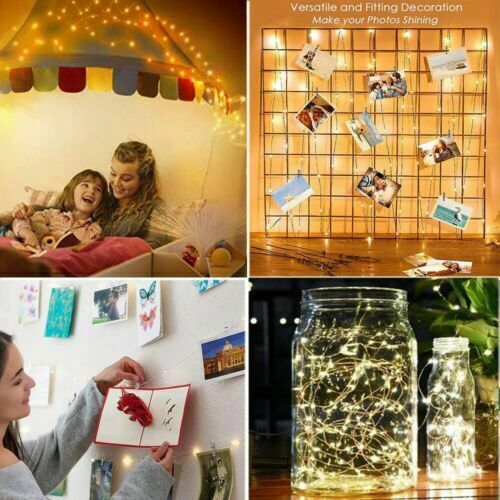 2m/5m/10m Decorative Photo Clip String Lights Waterproof Battery Operated Garland with Clothespins Home Decor