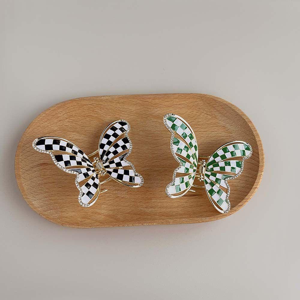 IVORY Kẹp Tóc Hình Bướm Bằng Kim Loại Đính Đá Phong Cách Hàn Quốc Cho Nữ Giá Đỡ