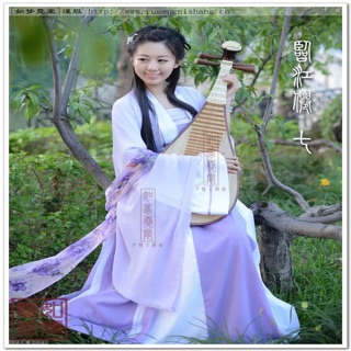 Bộ cổ trang tím hán phục hanfu