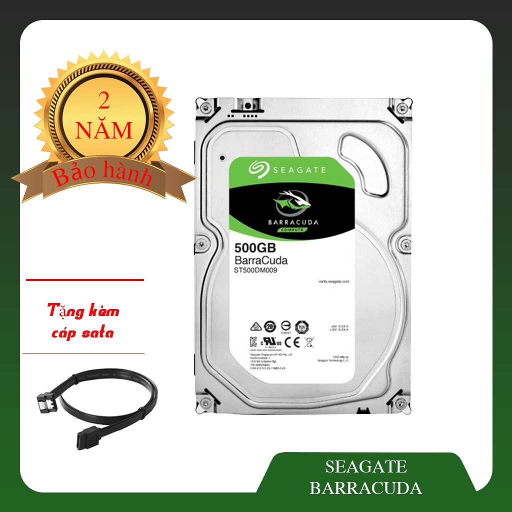 HDD Seagate Barracuda 500 GB 7200rpm Sata 3 ,16MB Cache (Hàng xịn 100 % Bảo hành 24 tháng )