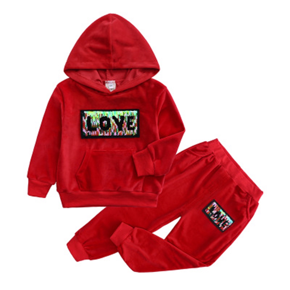 Set Áo Hoodies Có Nón Dài Tay + Quần Dài Thời Trang Cho Bé