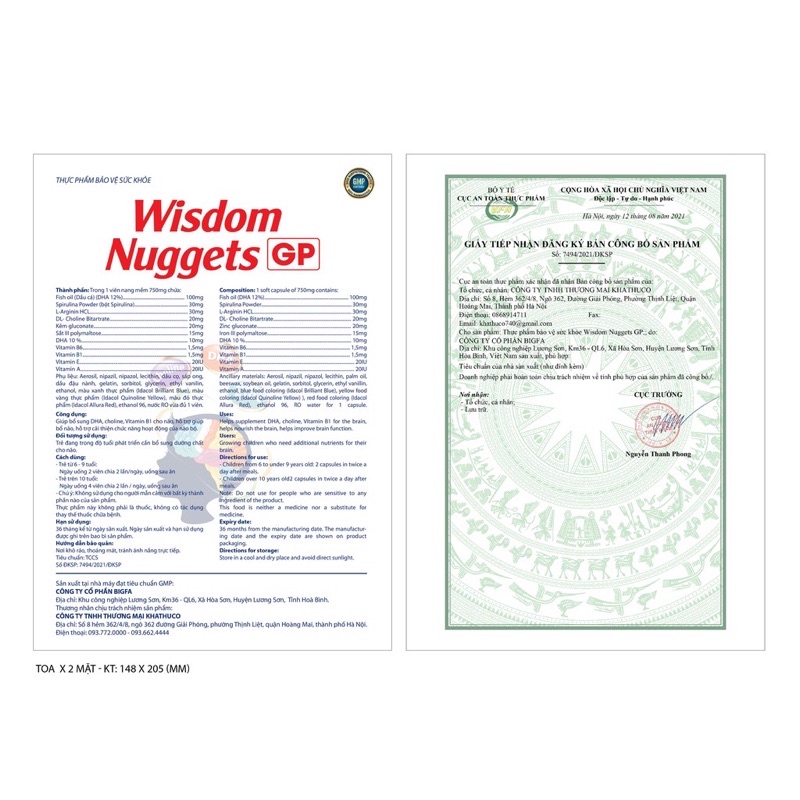 [ Chính Hãng ] Viên uống DHA Wisdom Nuggets GP cho bé từ 6 tuổi - hỗ trợ cải thiện chức năng hoạt động của não bộ