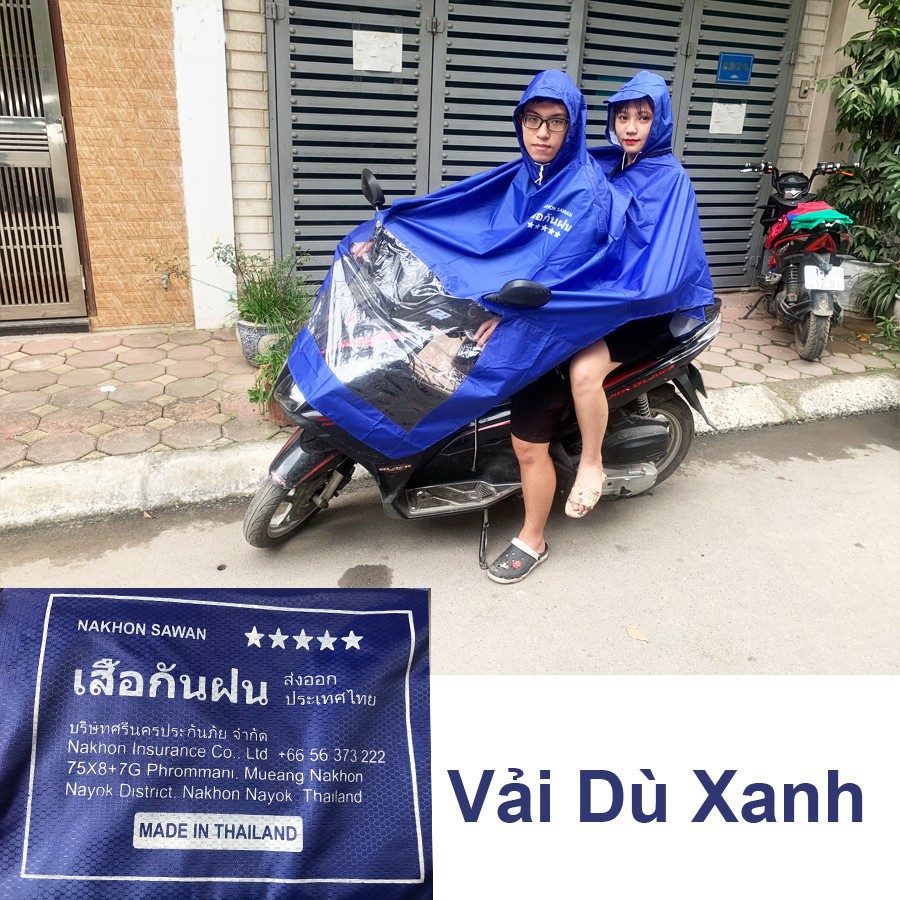 [Nhung123] Áo Mưa Hai Đầu Thái Lan NaKhon SaWan - Áo Mưa Đôi Xe Máy